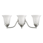 Chloe Lighting CH21016BN22-BL3 Della Transitional 3 Light Brushed Nickel Bath Vanity Wall Fixture White Alabaster Glass 21.5`` Wide