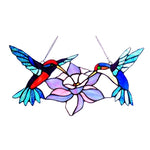 Chloe Lighting CH1P736BA18-GPN Nectar Tiffany-Glass Hummingbirds Window Panel 18`` Wide