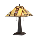 Chloe Lighting CH35521PM16-TL2 Lawerence Tiffany-style 2 Light Mission Table Lamp 16" Shade