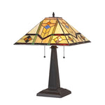 Chloe Lighting CH35551GM16-TL2 Oliver Tiffany-style 2 Light Mission Table Lamp 16" Shade