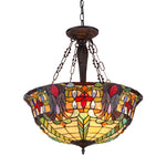 Chloe Lighting CH36466RV22-UH3 Riley Tiffany-Style 3 Light Victorian Inverted Ceiling Pendant Fixture 22`` Shade