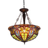 Chloe Lighting CH36475RV22-UH3 Lori Tiffany-Style 3 Light Victorian Inverted Ceiling Pendant Fixture 22`` Shade