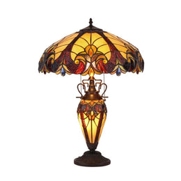 Chloe Lighting CH38632AV18-DT3 Adia Tiffany-Style 3 Light Victorian Double Lit Table Lamp 18