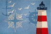 Jellybean Ocean Outpost Indoor/Outdoor Red White Lighthouse Compass Anchor Accent Rug
