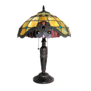 Chloe Lighting Shelly Victorian Stained‑Glass Table Lamp – Pastel Tiffany Design