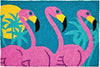 Jellybean Tropical Flamingos Indoor & Outdoor Rug