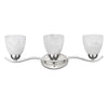 Chloe Lighting CH21037BN24-BL3 Undine Transitional 3 Light Brushed Nickel Bath Vanity Wall Fixture White Alabaster Glass 24`` Wide