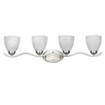 Chloe Lighting CH21037BN32-BL4 Undine Transitional 4 Light Brushed Nickel Bath Vanity Wall Fixture White Alabaster Glass 32`` Wide