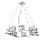 Chloe Lighting CH20038CM24-UP8 Trilluminate Contemporary 8 Light Chrome Finish Crystal Shade Chandelier 24`` Wide