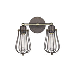 Chloe Lighting CH57044RB12-WS2 Charles Industrial-Style 2 Light Rubbed Bronze Wall Sconce 12`` Wide