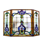 Chloe Lighting CH1F328BV44-GFS Tiffany-Glass 3pcs Folding Victorian Fireplace Screen 44`` Wide