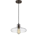 Chloe Lighting CH58008CL11-DP1 Dickens Industrial-Style 1 Light Rubbed Bronze Ceiling Mini Pendant 11`` Shade