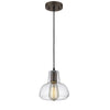 Chloe Lighting CH58011CL07-DP1 Dickens Industrial-Style 1 Light Rubbed Bronze Ceiling Mini Pendant 7`` Shade