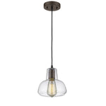 Chloe Lighting CH58011CL07-DP1 Dickens Industrial-Style 1 Light Rubbed Bronze Ceiling Mini Pendant 7`` Shade