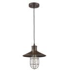 Chloe Lighting CH58019RB11-DP1 Charles Industrial-Style 1 Light Rubbed Bronze Ceiling Mini Pendant 11`` Shade