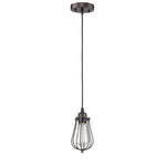 Chloe Lighting CH58020RB05-DP1 Charles Industrial-Style 1 Light Rubbed Bronze Ceiling Mini Pendant 5`` Shade