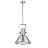 Chloe Lighting CH58021BN16-DP1 Walter Industrial-Style 1 Light Brushed Nickel Ceiling Mini Pendant 16`` Shade