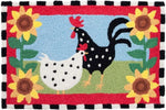 Jellybean "Funky Chickens" Indoor/Outdoor Accent Rug – Playful Farmyard Design