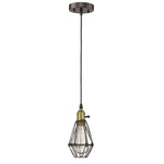 Chloe Lighting CH58042RB08-DP1 Charles Industrial-Style 1 Light Rubbed Bronze Ceiling Mini Pendant 8`` Shade