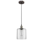 Chloe Lighting CH58013CL07-DP1 Owen Industrial-Style 1 Light Rubbed Bronze Ceiling Mini Pendant 7`` Shade