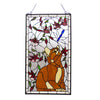 Chloe Lighting CH1P737OA31-GPN Miaou Tiffany-Glass Window Panel 18x31