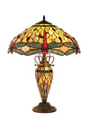 Chloe Lighting CH32825DB19-DT3 Anisoptera Purity Tiffany-Style Dragonfly 3 Light Double Lit Table Lamp 19" Shade