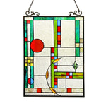 Chloe Lighting CH3P700CO24-GPN Mondriaan Tiffany-Glass Window Panel 17.5x25