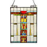 Chloe Lighting CH3P701CB24-GPN Doesburg Tiffany-Glass Window Panel 17.5x25