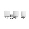 Chloe Lighting CH21036CM24-BL3 Solbi Contemporary 3 Light Chrome Finish Bath Vanity Wall Fixture White Alabaster Glass 24`` Wide