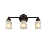 Chloe Lighting CH2Z051BZ21-BL3 Hemsworth Transitional 3 Light Bronze Bath Vanity Wall Fixture White Frosted Glass 21.5`` Wide