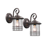 Transitional 1 Light Rubbed Bronze Outdoor Wall Sconce 10`` Height, 2-Pack