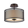 Chloe Lighting CH24033RB13-SF2 Audrey Transitional 2 Light Rubbed Bronze Semi-Flush Ceiling Fixture 13`` Wide