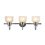 Chloe Lighting CH51049CM25-BL3 Lucie Industrial-Style 3 Light Chrome Finish Bath Vanity Wall Fixture White Frosted Prismatic Glass 25`` Wide