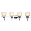 Chloe Lighting CH51049CM34-BL4 Lucie Industrial-Style 4 Light Chrome Finish Bath Vanity Wall Fixture White Frosted Prismatic Glass 34`` Wide