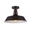 Chloe Lighting CH54032RB14-SF1 Friedrich Industrial-Style 1 Light Rubbed Bronze Semi-Flush Ceiling Fixture 14`` Wide