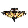 Chloe Lighting CH14003AM16-UF2 Heidi Tiffany-Style 2 Light Semi-Flush Ceiling Fixture 16`` Shade