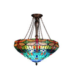 Chloe Lighting CH16002BD24-UH3 Scarlet Tiffany-Style 3 Light Dragonfly Inverted Ceiling Pendant 24`` Shade