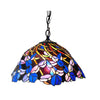 Chloe Lighting CH18052BF19-DH2 Natalie Tiffany-Style 2 Light Iris Hanging Pendant Lamp 19`` Shade