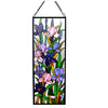 Chloe Lighting CH1P163PF32-GPN Sororia Tiffany-Glass Iris Design Window Panel 11.5x31.5