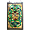 Chloe Lighting CH1P143AV28-GPN Heather Tiffany-Glass Victorian Window Panel 17x28