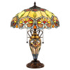 Chloe Lighting CH35502BF16-DT3 Crystorama Tiffany-Style 3 Light Floral Double Lit Table Lamp 16" Shade