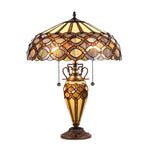 Chloe Lighting CH38435GG18-DT3 Prisma Tiffany-Style 3 Light Double Lit Table Lamp 18" Shade