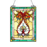 Chloe Lighting CH3P804RF25-GPN Theodore Tiffany-Glass Victorian Window Panel 17.5x25