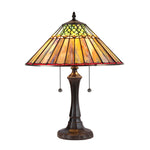 Chloe Lighting CH35002BG16-TL2 Grace Tiffany-style 2 Light Geometric Table Lamp 16" Shade