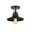 Chloe Lighting CH54050RB09-SF1 Mycroft Industrial-Style 1 Light Rubbed Bronze Semi-Flush Ceiling Fixture 9`` Shade