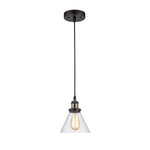 Chloe Lighting CH58053RB07-DP1 Manette Industrial-Style 1 Light Rubbed Bronze Ceiling Mini Pendant 7`` Shade