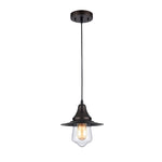 Chloe Lighting CH58054RB09-DP1 Manette Industrial-Style 1 Light Rubbed Bronze Ceiling Mini Pendant 9`` Shade