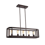 Chloe Lighting CH59059RB34-UP5 Ironclad Industrial-Style 5 Light Rubbed Bronze Ceiling Pendant 34`` Wide
