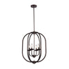 Chloe Lighting CH59062RB18-UP4 Osbert Industrial-Style 4 Light Rubbed Bronze Ceiling Pendant 18`` Wide