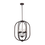 Chloe Lighting CH59062RB18-UP4 Osbert Industrial-Style 4 Light Rubbed Bronze Ceiling Pendant 18`` Wide